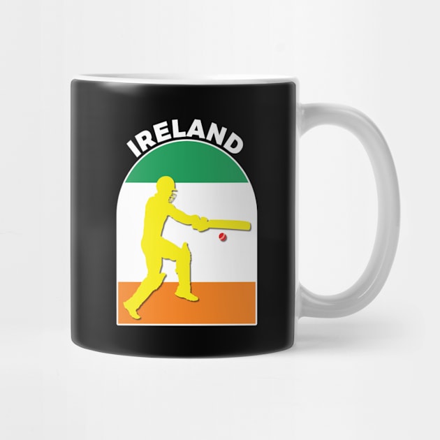 Ireland Cricket Batsman Ireland Flag by DPattonPD